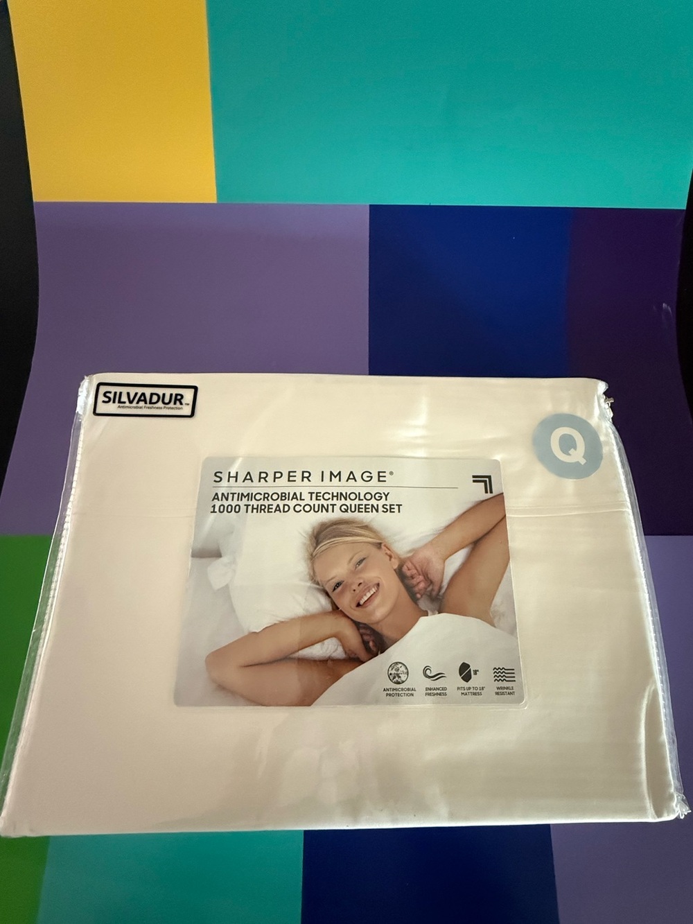 Sharper Image White Queen Sheet Set - 1000 Thread Count, 55% / 45% Cotton Poly